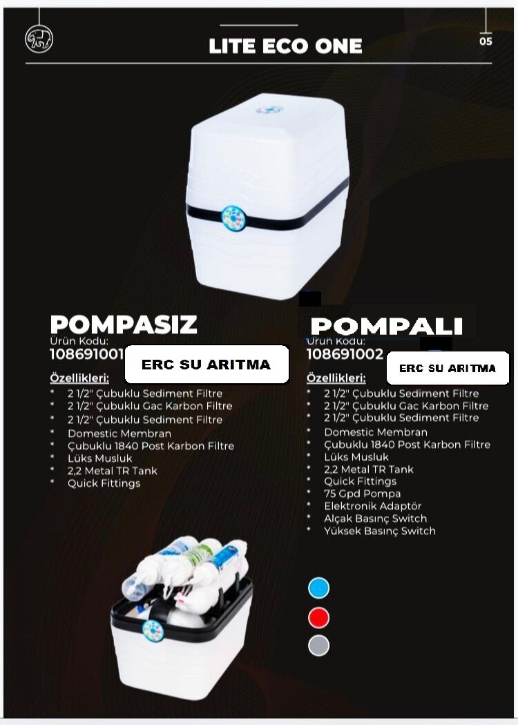 Lite Eco 5 Roby Filitre Pompasız Compact Dizyan Su Arıtma Cihazı