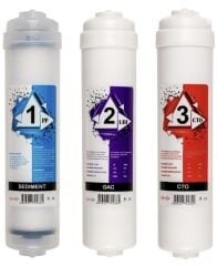 3'lü Tüm Kapalı Kasalara Uyumlu Ce Onaylı Su Arıtma Cihazı Filitre Seti