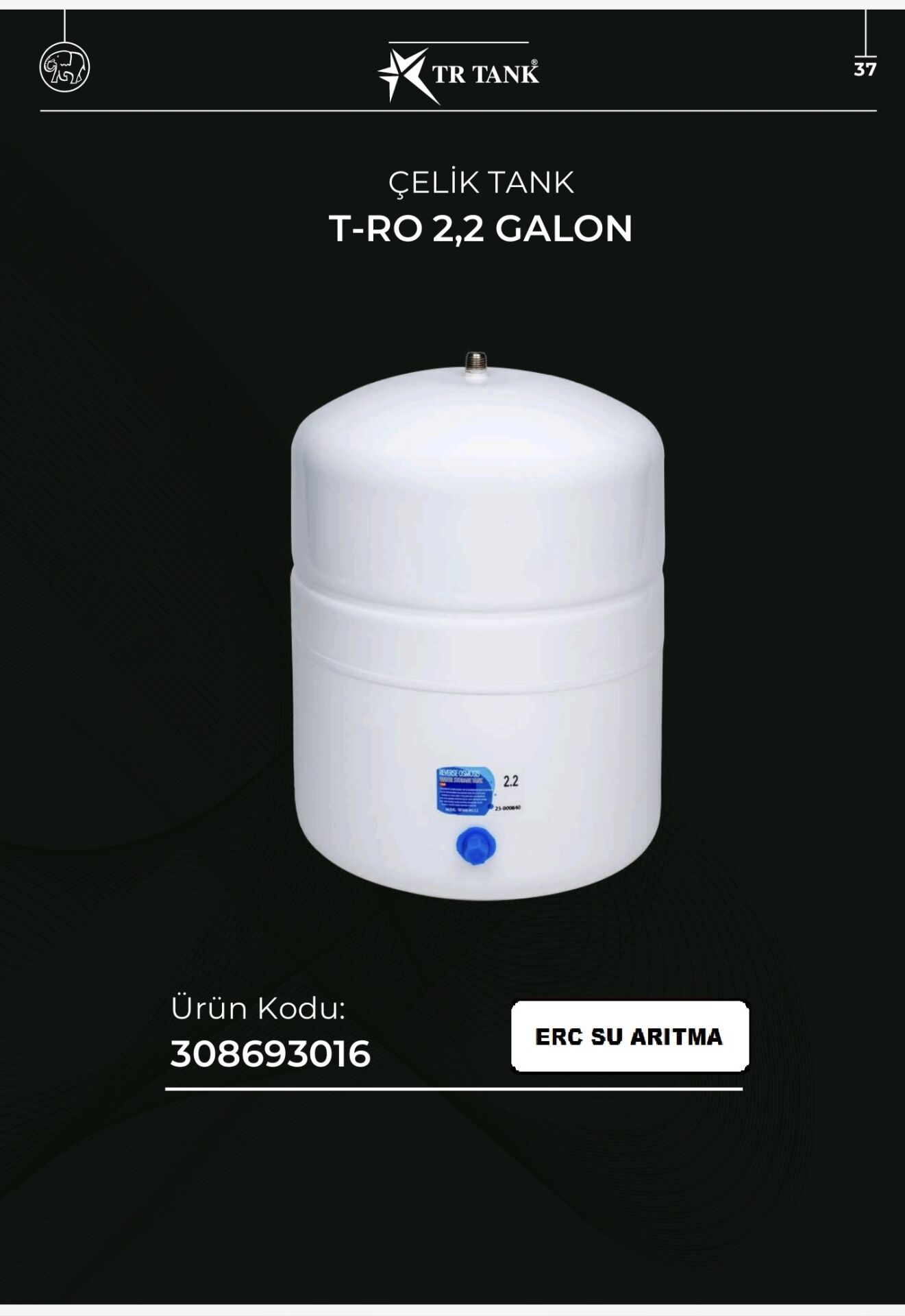 Su Arıtma Cihazları Için Tr Üretim 8 Lt Metal Tank
